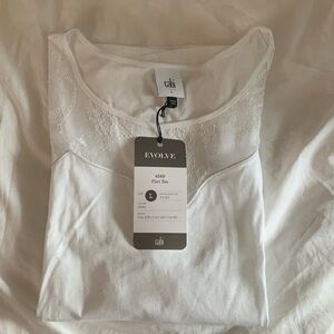 CAbi White Short Sleeve Tee